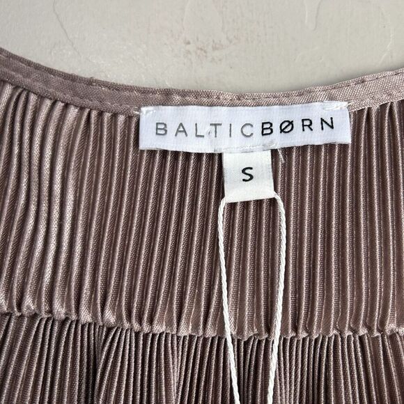 Baltic Born Athena Pleated Maxi Dress Womens Small Blush Rose Pink Gown Formal - Picture 8 of 11